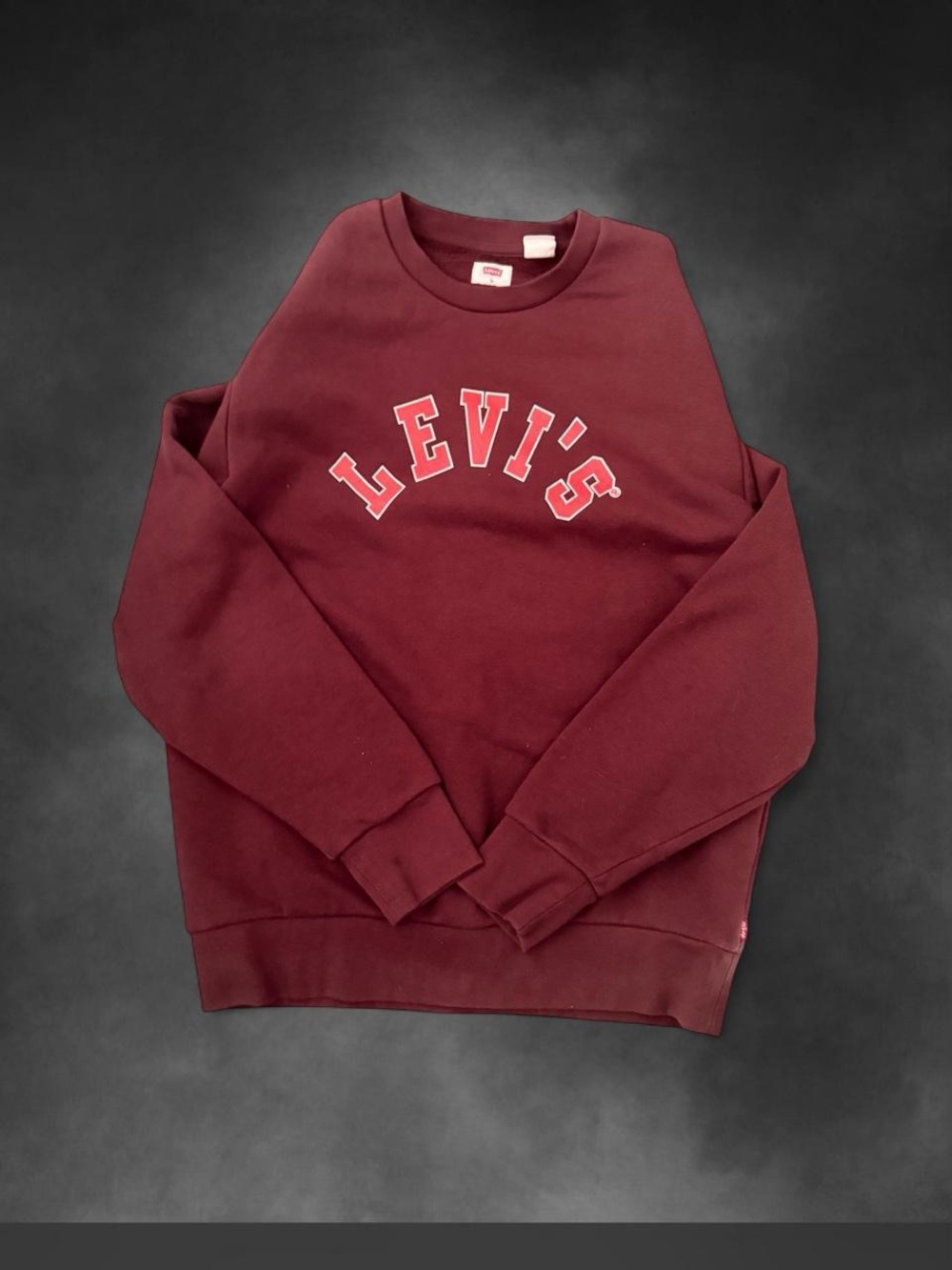 Levi's Men's Burgundy Crewneck Sweatshirt with Arch Logo